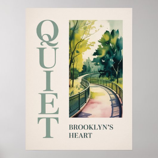 Brooklyn hart in sunset groenstrook poster (Voorkant)