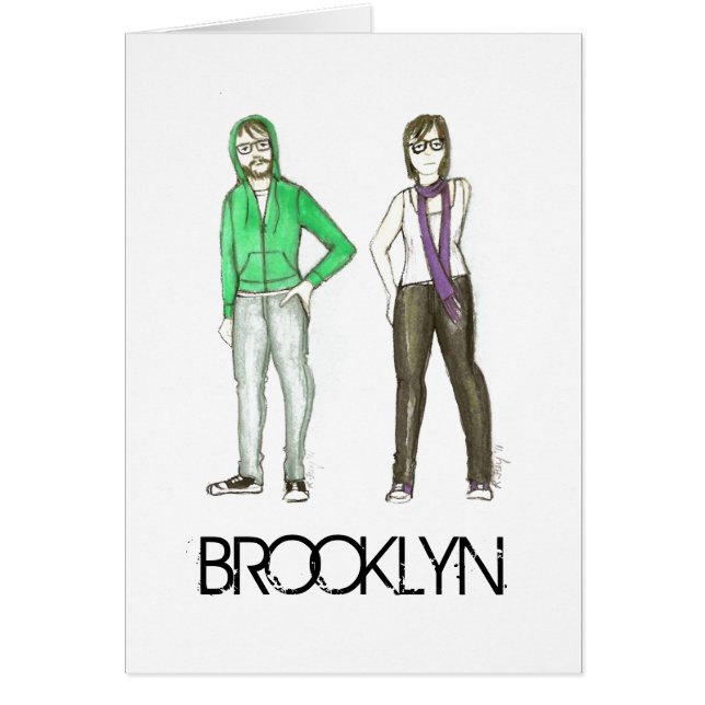 Brooklyn Hipster New York City NYC Hipsters Kaart (Voorkant)