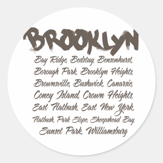 Brooklyn Hoods Ronde Sticker (Voorkant)