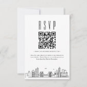 Brooklyn Huwelijk QR code RSVP Kaart (Voorkant)
