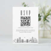Brooklyn Huwelijk QR code RSVP Kaart (Staand voorkant)