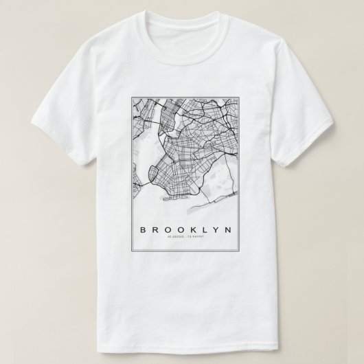 Brooklyn Illustratie Kaart T-shirt (Design voorkant)