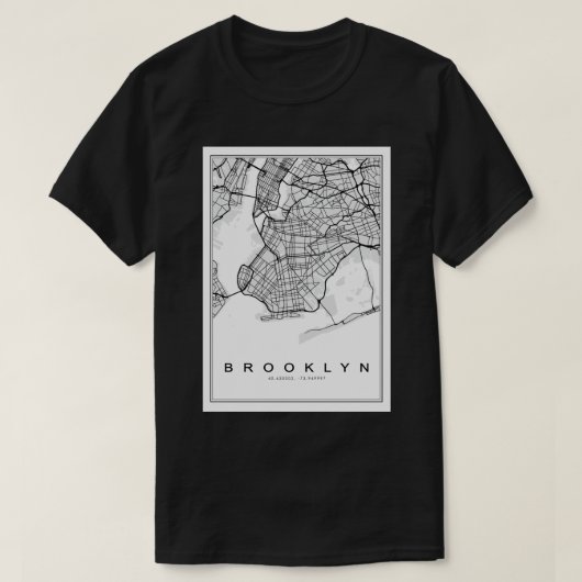 Brooklyn Illustratie Kaart T-shirt (Design voorkant)