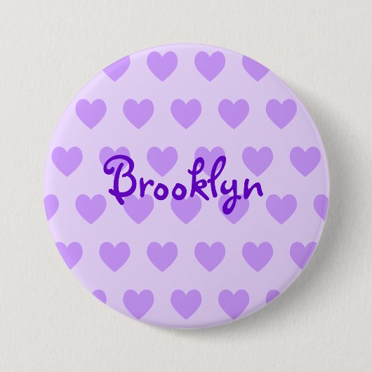 Brooklyn in het Paars Ronde Button 7,6 Cm (Voorkant)