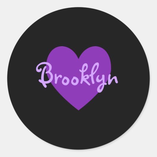 Brooklyn in het Paars Ronde Sticker (Voorkant)