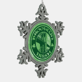 Brooklyn Irish American KerstTree Decoration Tin Sneeuwvlok Ornament