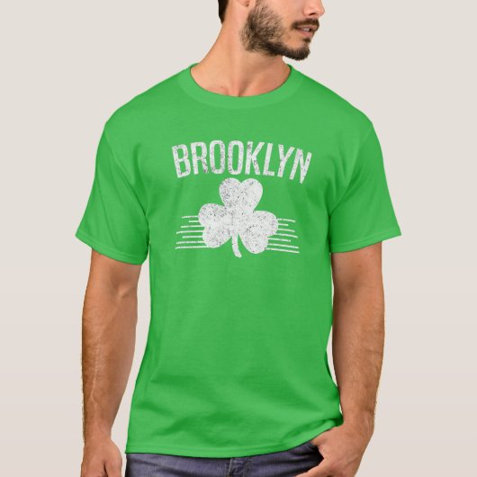 Brooklyn Irish St Patricks Day Shamrock Lucky Broo T-shirt (Voorkant)