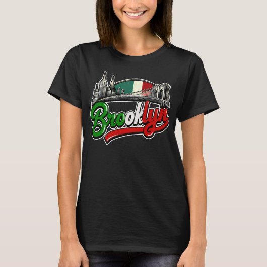 Brooklyn Italiaanse retro stijl T-shirt (Voorkant)