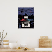 Brooklyn Jam Dak Speler Nacht Skyline Poster (Keuken)