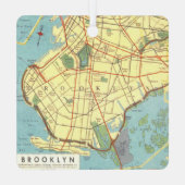 Brooklyn Kaart Metalen Ornament (Achterkant)