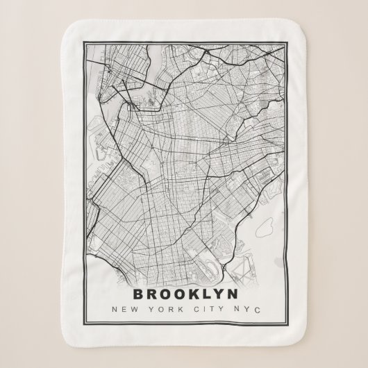 Brooklyn Kaart Sherpa Deken (Voorkant)