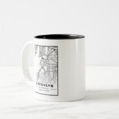 Brooklyn Light City Map Tweekleurige Koffiemok (Voorkant links)