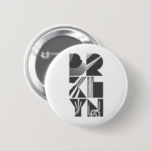 Brooklyn Lines Ronde Button 5,7 Cm (Voorkant /achterkant)