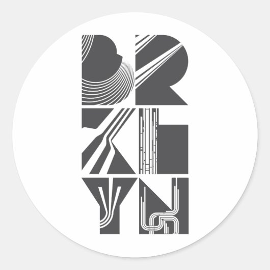 Brooklyn Lines Ronde Sticker (Voorkant)
