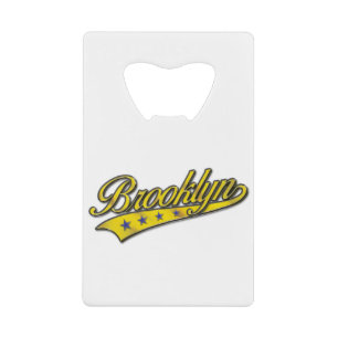 Brooklyn Logo Gold Embossed Creditkaart Flessenopener