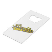 Brooklyn Logo Gold Embossed Creditkaart Flessenopener (Voorkant Gekanteld)