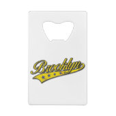 Brooklyn Logo Gold Embossed Creditkaart Flessenopener (Achterkant)