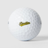 Brooklyn Logo Gold Embossed Golfballen (Voorkant)