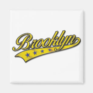 Brooklyn Logo Gold Embossed Magneet