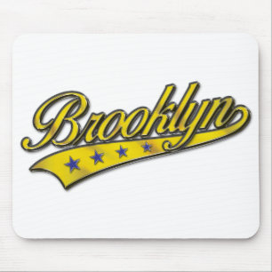 Brooklyn Logo Gold Embossed Muismat