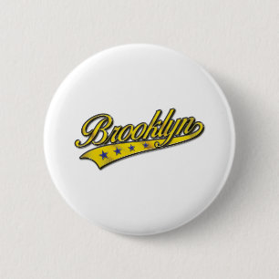 Brooklyn Logo Gold Embossed Ronde Button 5,7 Cm