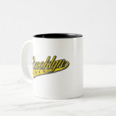 Brooklyn Logo Gold Embossed Tweekleurige Koffiemok (Voorkant links)