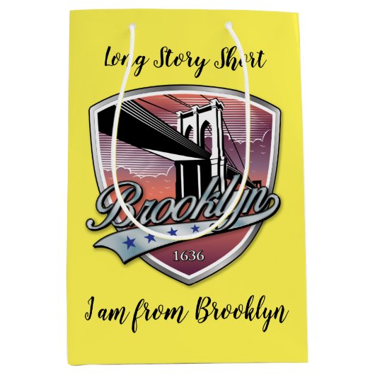 Brooklyn Logo Ontwerp Medium Cadeauzakje (Voorkant)