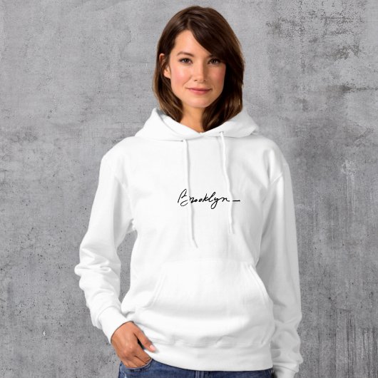 Brooklyn Logo White Hoodie Eenvoudig en Stijlvol