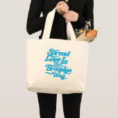 Brooklyn Love Blue Grote Tote Bag (Voorkant (product))