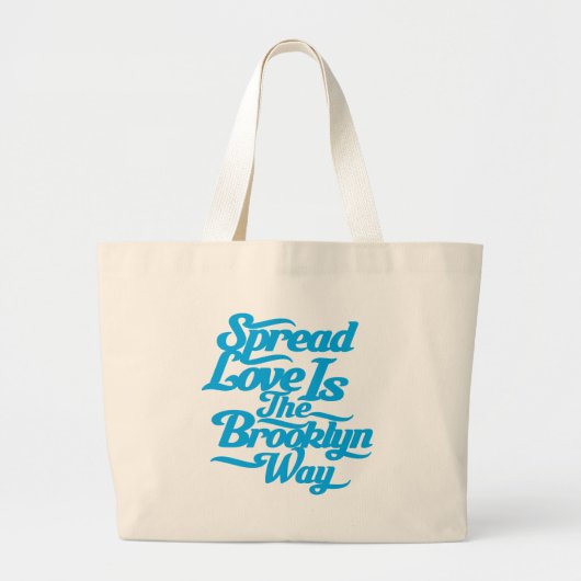 Brooklyn Love Blue Grote Tote Bag (Voorkant)