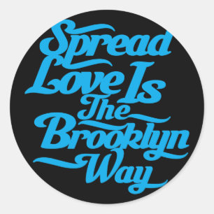 Brooklyn Love Blue Ronde Sticker