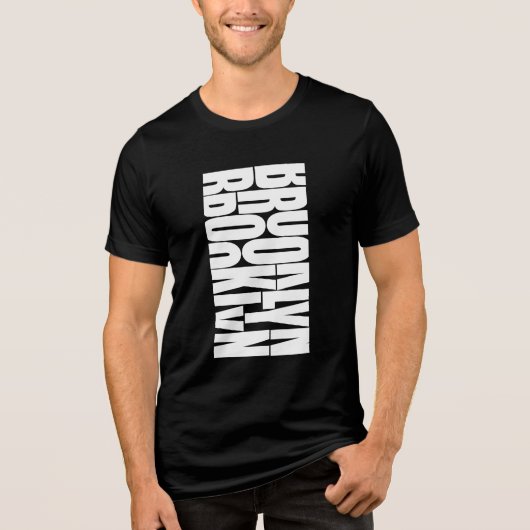 Brooklyn mannen - Korte mouw Tri-Blend Shirt (Voorkant)