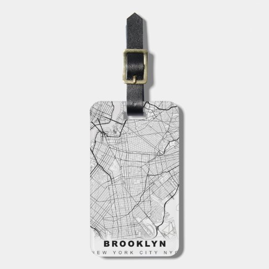 Brooklyn Map Bagagelabel (Voorkant verticaal)