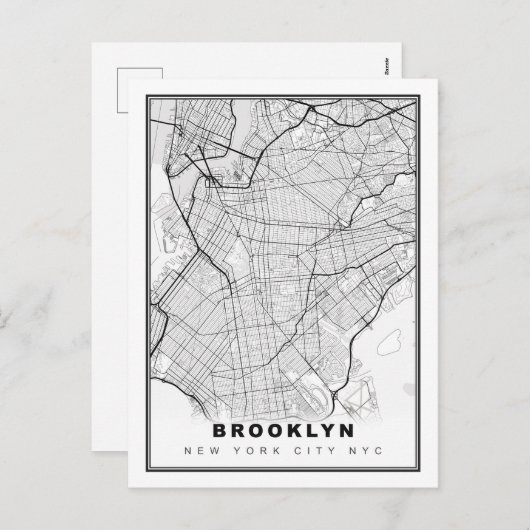 Brooklyn Map Feestdagenkaart (Voorkant / Achterkant)