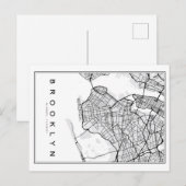 Brooklyn Map Illustratie Briefkaart (Voorkant / Achterkant)