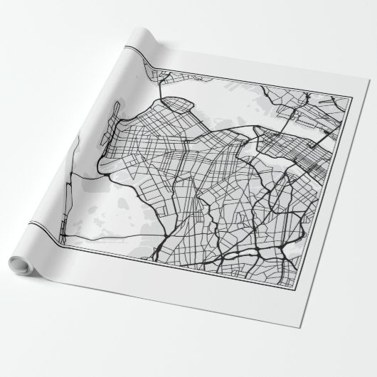 Brooklyn Map Illustratie Cadeaupapier (Uitgerold)