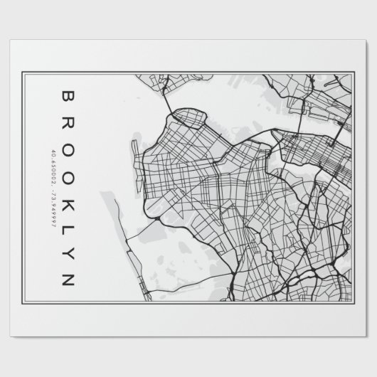 Brooklyn Map Illustratie Cadeaupapier (Vlak)