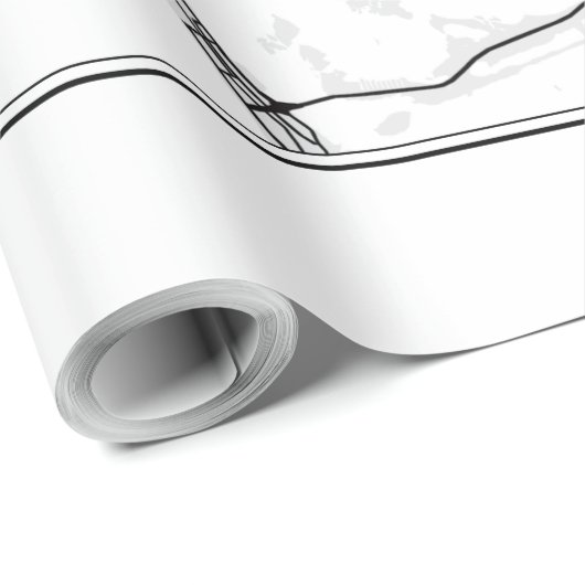 Brooklyn Map Illustratie Cadeaupapier (Rol Hoek)