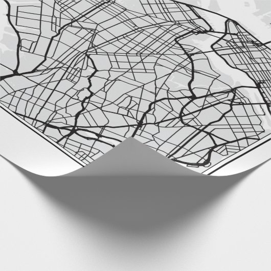 Brooklyn Map Illustratie Cadeaupapier (Hoek)