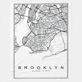 Brooklyn Map Illustratie Fleece Deken