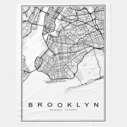 Brooklyn Map Illustratie Fleece Deken (Voorkant)