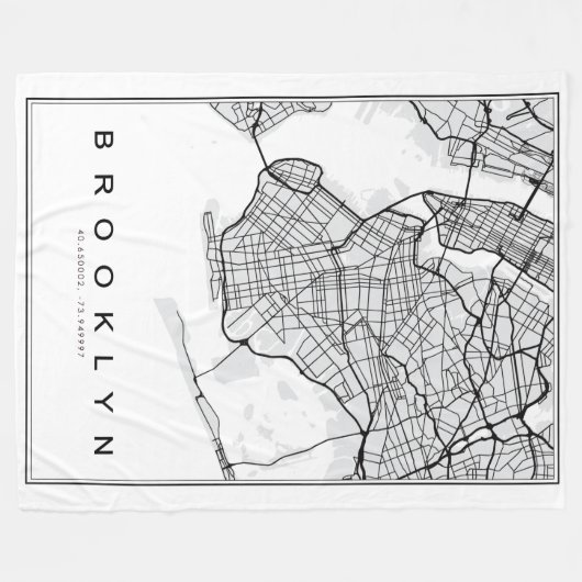 Brooklyn Map Illustratie Fleece Deken (Voorkant (Horizontaal))