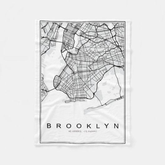 Brooklyn Map Illustratie Fleece Deken (Voorkant)