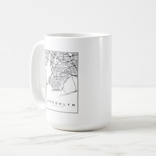 Brooklyn Map Illustratie Koffiemok (Voorkant links)