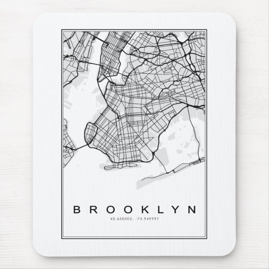 Brooklyn Map Illustratie Muismat (Voorkant)
