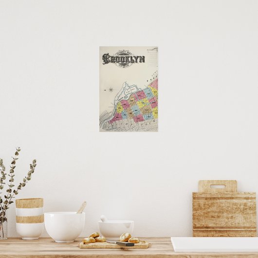  Brooklyn Map Poster (Keuken)