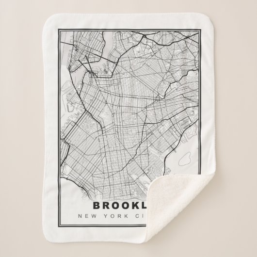 Brooklyn Map Sherpa Deken (Voorkant)