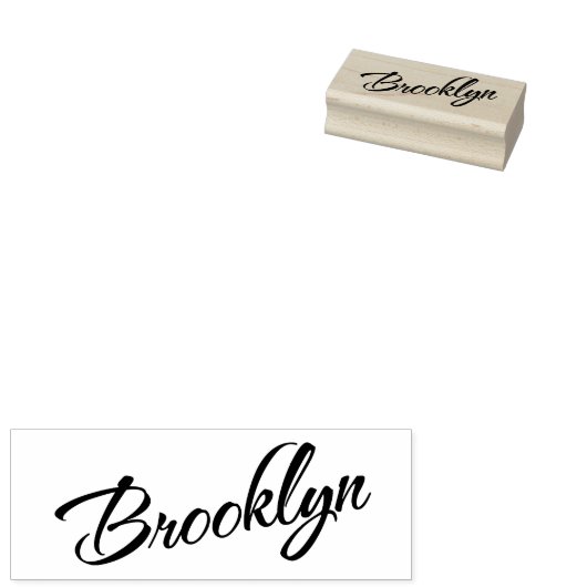 Brooklyn naam cursief script rubberstempel (Gestempeld)