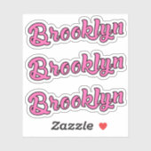 Brooklyn naam x3 Vinyl Sticker (Vel)