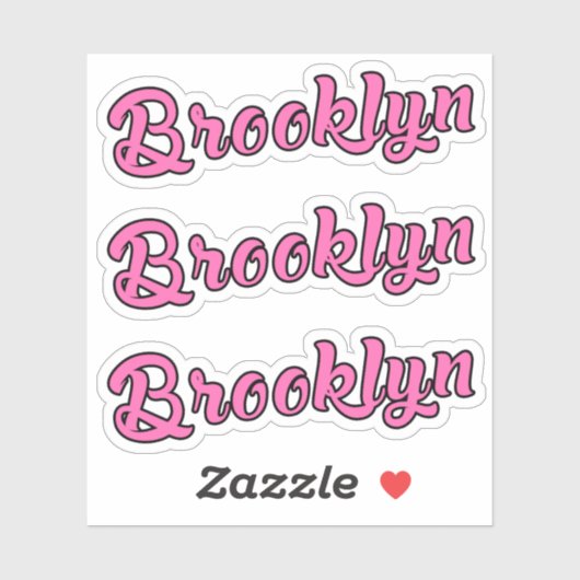 Brooklyn naam x3 Vinyl Sticker (Vel)